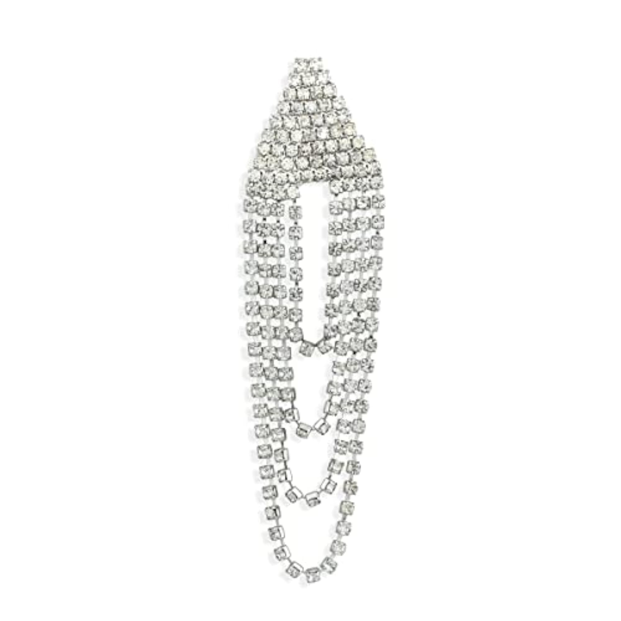 Stunning Rhinestones Studded Contemporary Multilayer Dangle Earrings